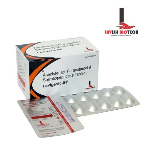 ACECLOFENAC + PARACETAMOL + SERRATIOPEPTIDASE TABLETS